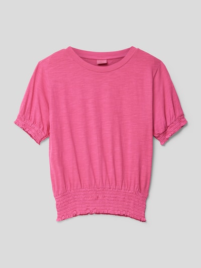 s.Oliver RED LABEL T-shirt met elastische boorden Felroze - 1