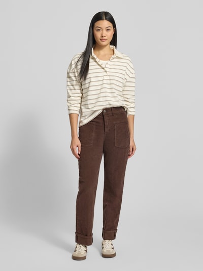 Angels Corduroy broek met steekzakken Donkerbruin - 1