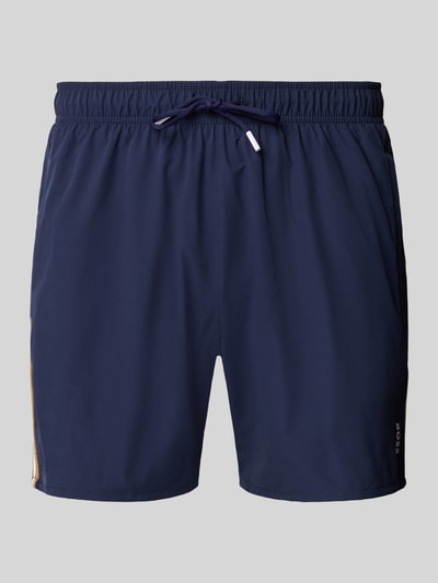 BOSS Zwembroek met mesh-inzet Donkerblauw - 1