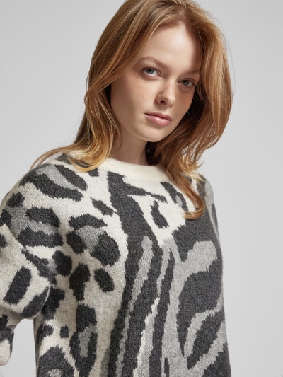 Vero Moda Pullover mit Rundhalsausschnitt Modell 'KAI' Hellgrau 3