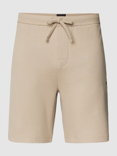 BOSS Regular Fit Shorts mit Label-Stitching Beige 2