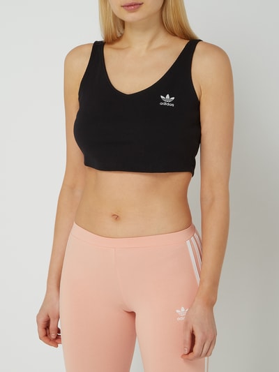 adidas Originals Crop-top met ribstructuur  Zwart - 4