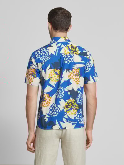 Napapijri Koszula casualowa o kroju slim fit z wyhaftowanym logo Niebieski 5