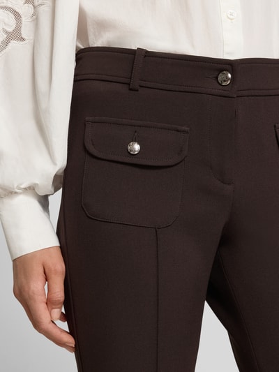Cambio Stoffhose mit Bügelfalten Modell 'FARAH' Dunkelbraun 3