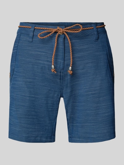 Produktfoto, Bermudas mit Bindegürtel und Eingrifftaschen von G.I.G.A. DX in Blau, Baumwoll-Mix, Straight Fit, strukturierte Oberfläche