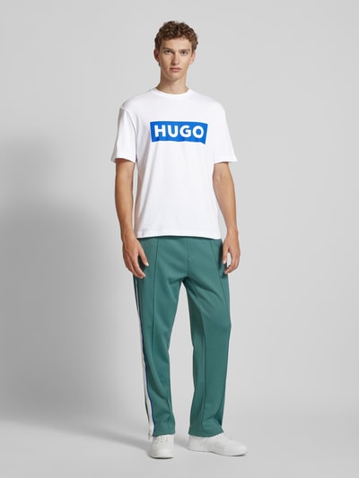 Hugo Blue T-Shirt mit Logo-Print Modell 'Nico' Weiss 1