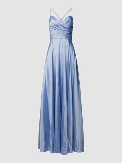 Luxuar Abendkleid in unifarbenem Design Hellblau 2