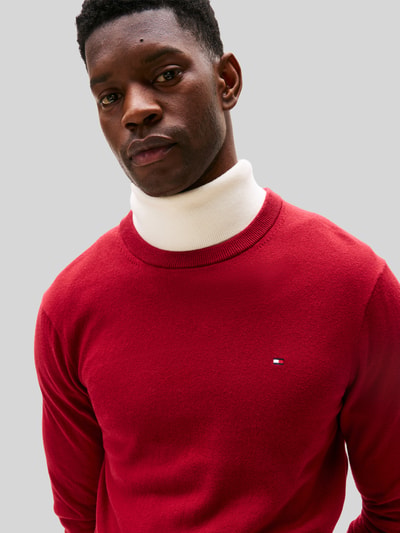 Tommy Hilfiger Regular Fit Pullover aus Baumwoll-Kaschmir-Mix Rot 3