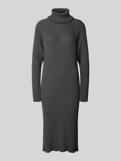 YAS Strickkleid mit Rollkragen Modell 'MAVI' Dunkelgrau Melange 2