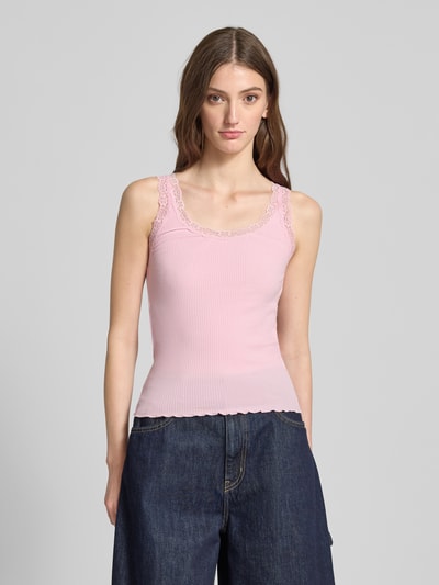 Only Regular fit tanktop met volants bij de zoom, model 'SRA' Roze - 4