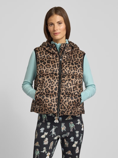 Marc Cain Regular Fit Steppjacke mit Allover-Animal-Print Camel 4