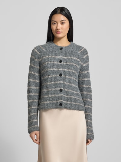 VERO MODA Kurtka z dzianiny o kroju regular fit z dodatkiem wełny model ‘AWESOME SHINE’ Ciemnoszary melanż 4