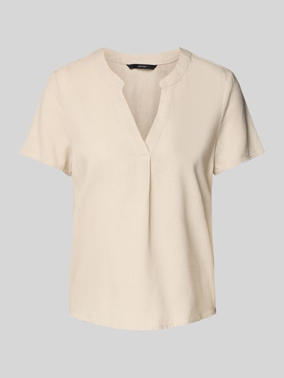 Vero Moda Tunika o kroju regular fit z mieszanki wiskozy i lnu model ‘MYMILO’ Piaskowy 2