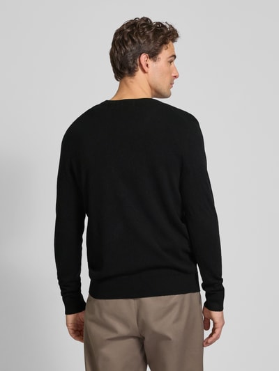 Christian Berg Men Wollpullover mit V-Ausschnitt und Kaschmir-Anteil Black 5