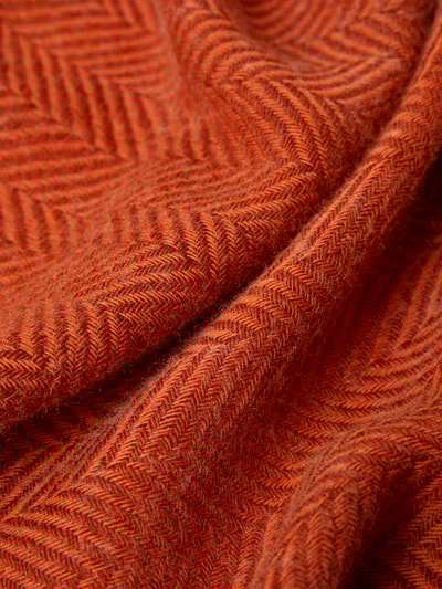 altea Sjaal van een mix van wol en kasjgora met visgraatmotief Donkerbruin - 2