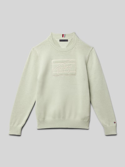 Tommy Hilfiger Teens Regular Fit Strickpullover aus reiner Baumwolle Modell 'TOMMY' Schilf 1