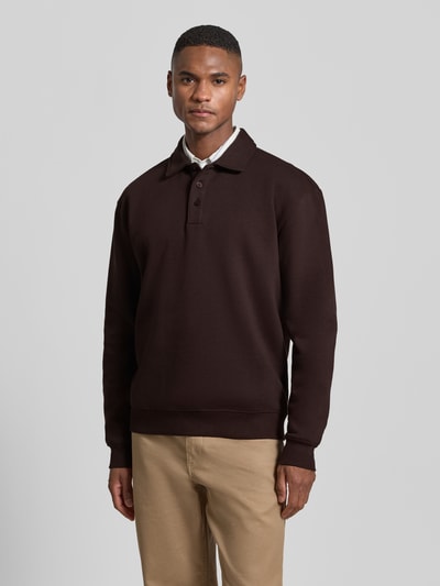 MCNEAL Poloshirt met ribboorden Chocoladebruin - 4