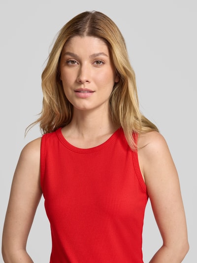 Oui Tanktop met fijnrib Rood - 3