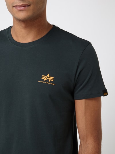 Alpha Industries T-shirt z bawełny z nadrukiem z logo  Petrol 3