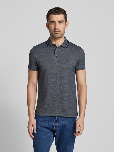 Tommy Hilfiger Slim fit poloshirt met logostitching, model 'PRETWIST MOULINE Marineblauw - 4