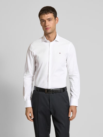 Tommy Hilfiger Tailored Slim Fit Business-Hemd mit Knopfleiste Weiss 4