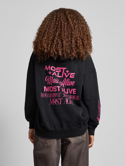 Pegador Oversized Hoodie mit Label-Print Modell 'MEI' Black 5