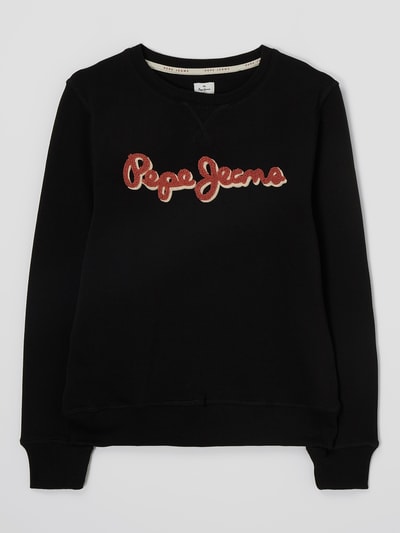 Pepe Jeans Sweatshirt mit Logo-Stickerei  Schwarz 1