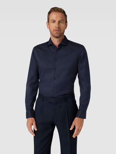 Jake*s Slim Fit Business-Hemd mit Allover-Muster Marine 4