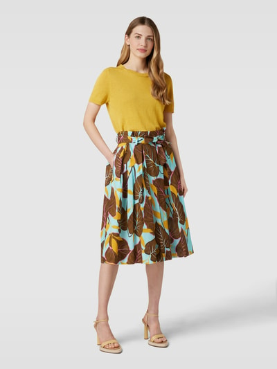 Cinque Midirok met bloemenmotief, model 'CANNY' Lichtblauw - 1