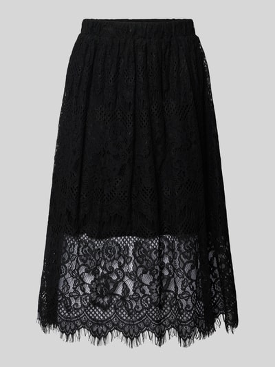 LOLLYS LAUNDRY Midirok met elastische band, model 'Ever' Zwart - 2