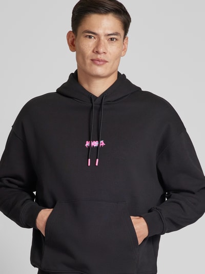 HUGO Hoodie met print aan de achterkant, model 'Dreezes' Zwart - 3