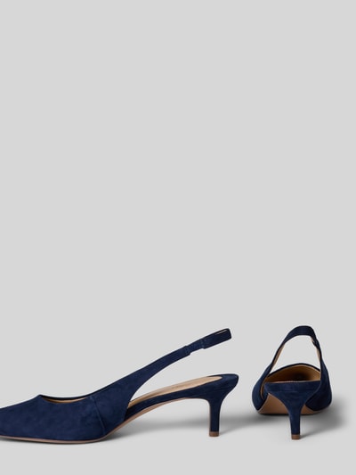 Produktfoto, Pumps mit Pfennigabsatz Modell 'Lolah II' von Lauren Ralph Lauren, Optik: Unifarben, Schuhspitze spitz, Glattleder Rindsleder, leicht strukturierte Sohle, Label-Prägung, elastischer Verschluss