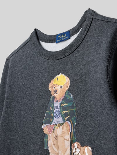 Polo Ralph Lauren Kids Regular fit sweatshirt met logoprint Antraciet gemêleerd - 2