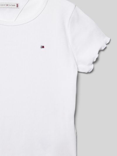 Tommy Hilfiger Teens T-Shirt mit Muschelsaum Modell 'ESSENTIAL' Weiss 2