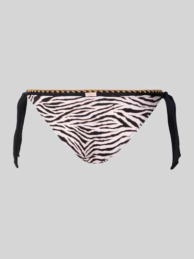 Produktfoto, Bikini-Höschen im Allover-Look Modell 'SADIA WILDJUNGLE' von Banana Moon mit Zebra-Muster, Material-Mix mit Stretch-Anteil, seitliche Schnürung, körpernahe Passform