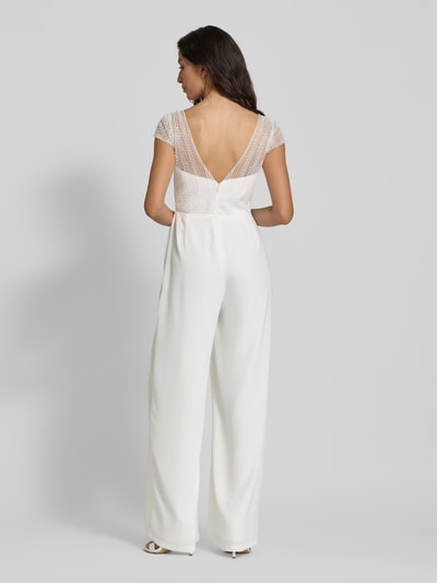 Hey Kyla Jumpsuit mit Zierstein- und Perlenbesatz Weiss 5