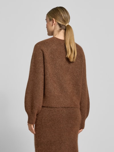 Style Icon Collection Gebreide pullover in cropped fit van mohairmix - curated by Maja Weyhe Hazelnoot - 5