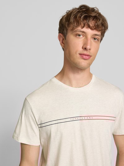 Tommy Jeans Regular Fit T-Shirt aus reiner Baumwolle Offwhite Melange 3