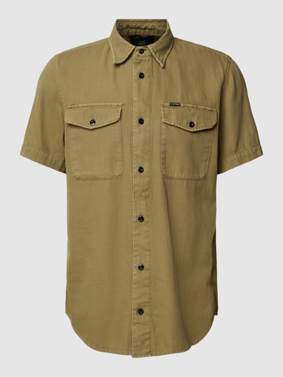 G-Star RAW Slim Fit Freizeithemd aus Baumwolle Modell 'Marine' Oliv 2
