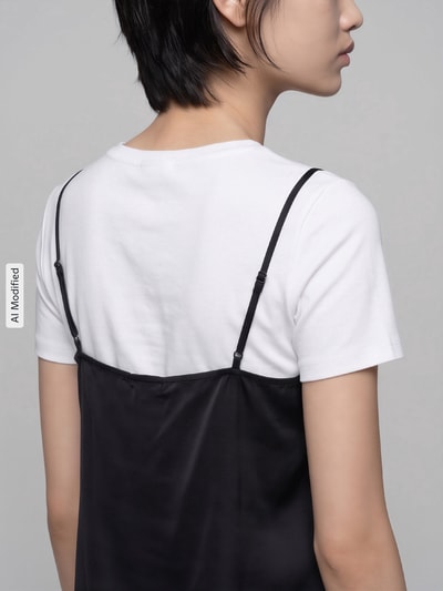 PIECES Blusentop mit asymmetrischem Saum Black 3