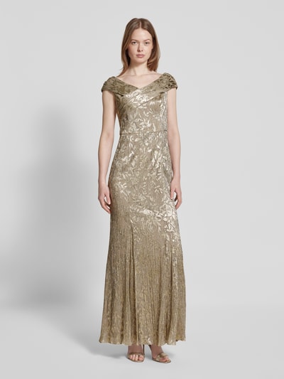 Adrianna Papell Abendkleid in Ripp-Optik Gold 4