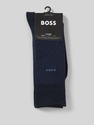 BOSS Socken mit Label-Print im 2er-Pack Marine 3