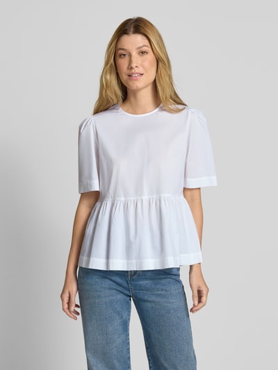 Rich & Royal Bluzka z okrągłym dekoltem i zapięciem na guzik Biały 4
