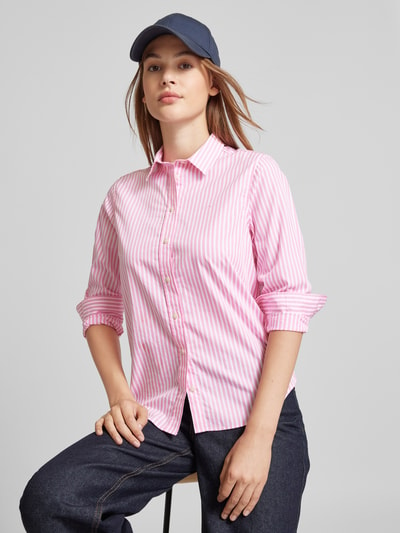 Gant Overhemdblouse met labelstitching Felroze - 3