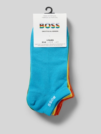 BOSS Sokken met labeldetail in een set van 5 paar, model 'Rainbow' Blauw - 3