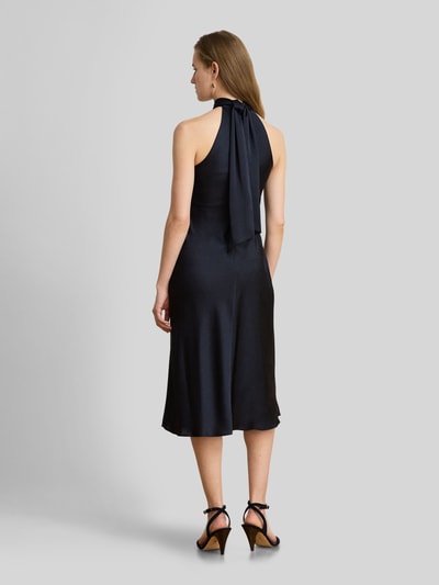 Lauren Ralph Lauren Fließendes Cocktailkleid mit Neckholder zum Binden Dunkelblau 5