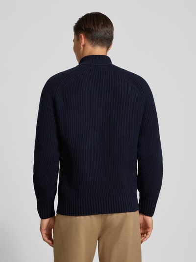 Lacoste Regular Fit Troyer aus reiner Wolle Marine 5