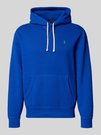 Produktfoto, Regular Fit Hoodie aus Baumwoll-Mix von Polo Ralph Lauren, Optik: Unifarben, Logo-Detail, Kängurutasche, Sweat-Textur, Blau