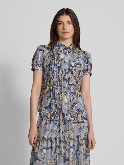 Lauren Ralph Lauren Regular Fit Schluppenbluse mit gelegten Falten Modell 'JALFRED' Blau 4