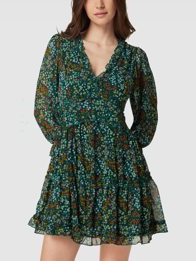 Apricot Knielange jurk met all-over bloemenmotief Groen - 4